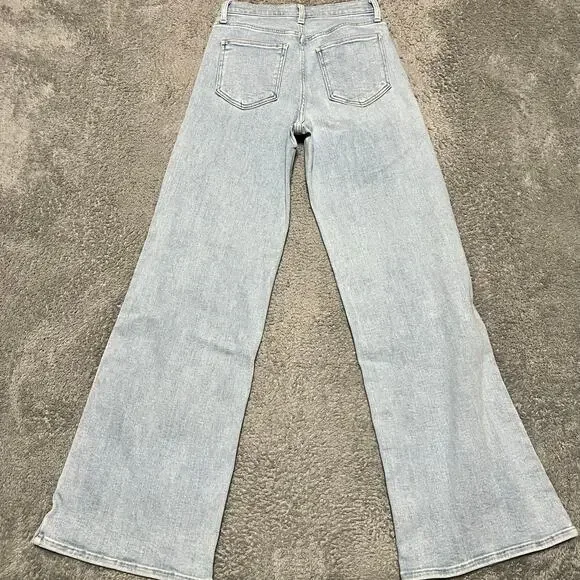 Just Black Denim Jeans Womens 26 (27x32) High Rise Wide Leg Light Wash Blue - Picture 3 of 11